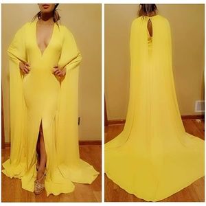 Yellow pageant prom gown